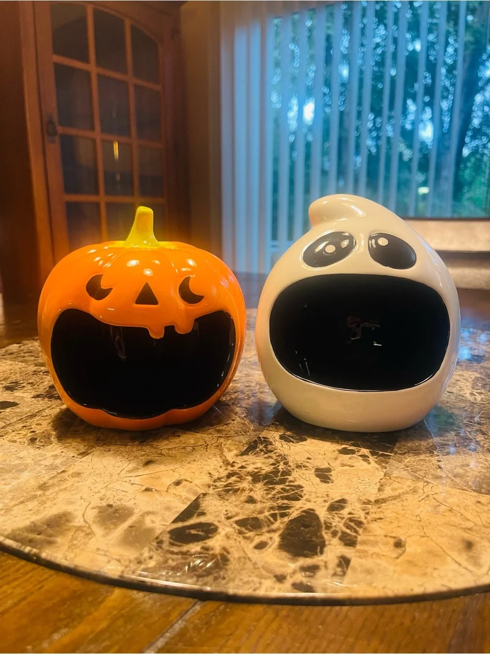 Target Halloween Pumpkin and Ghost Ceramic Duo - Orange, White, Black